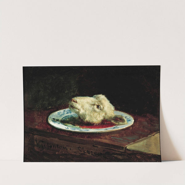 Lamb’s head on a plate (1880) by Viggo Johansen