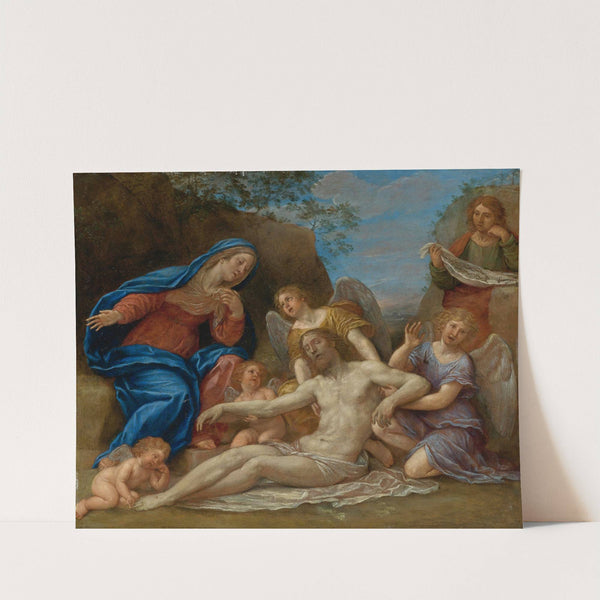 Lamentation With The Virgin, St. John And Angels by Francesco Albani