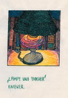 Lampe und Bücher