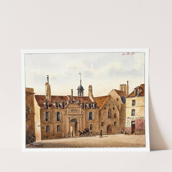 L'ancien hôpital de la Pitié, rue Lacépède. by Auguste-Sébastien Bénard