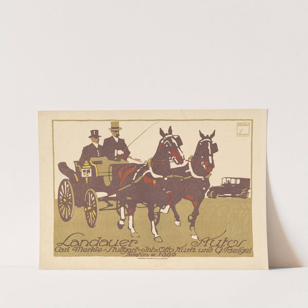 Landauer Autos Carl Merkle Stuttgart (1912) by Ludwig Hohlwein