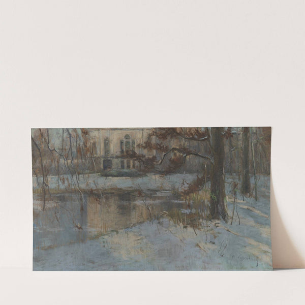 Landhuis en park onder de sneeuw (circa 1900) by Albert Baertsoen