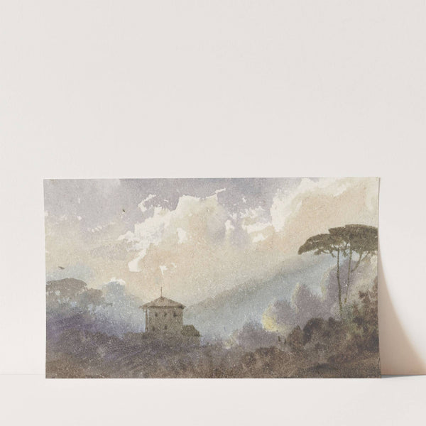 Landhuis tussen de bossen in een berglandschap (1792 - 1868) by Pierre Luc Charles Cicéri