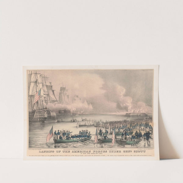 Landing of the American forces under Genl. Scott, at Vera Cruz, March 9th, 1847 (1847) by Currier & Ives.