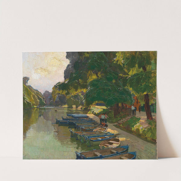 Landing stage at Heustadlwasser (Prater, Vienna) by Carl Moll