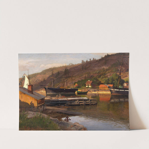 Landingsbrygge Husvik, Drøbak (1875) by Hans Gude