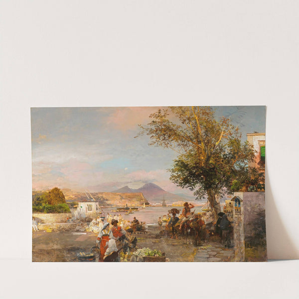 Ländliches Fest am Ufer der Bucht von Neapel (1891) by Oswald Achenbach