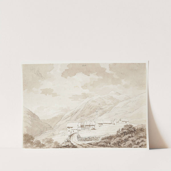 Landsbyen Airolo i Alperne by Johan Ludvig Lund