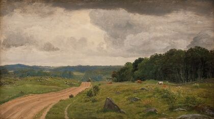 Landscape at Kongens Møller, Sealand. Afternoon Light (1843 - 1844)