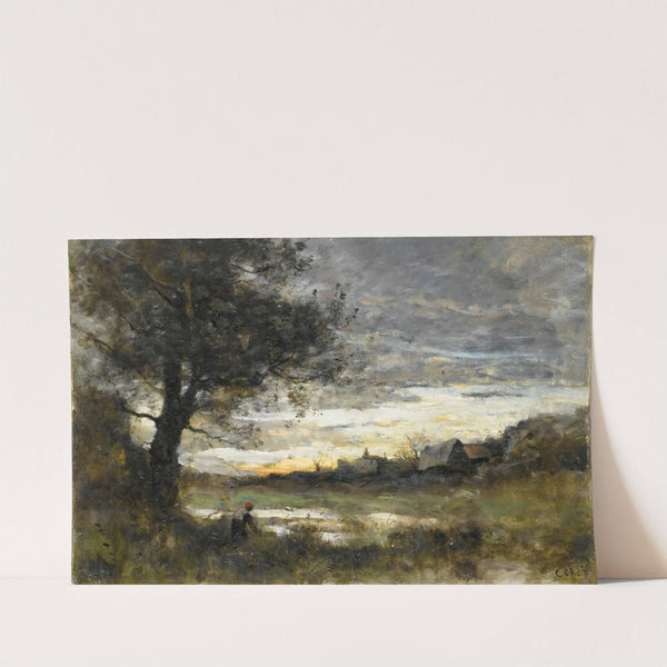 Landscape At Sunset by Jean-Baptiste-Camille Corot