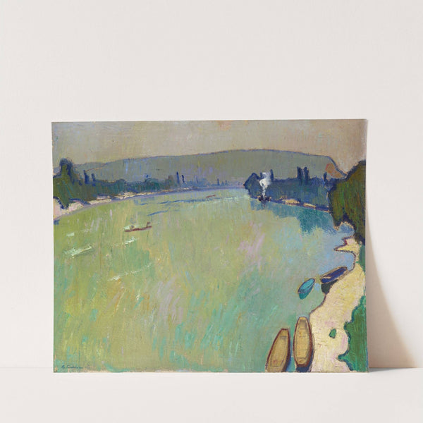 Landscape At The Rhine (View From The Bridge) by Arnold Fiechter