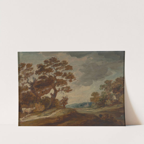 Landscape; Cow in left foreground by Gainsborough Dupont