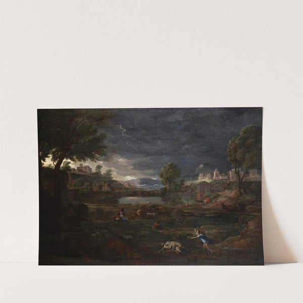 Landscape during a Thunderstorm with Pyramus and Thisbe by Nicolas Poussin
