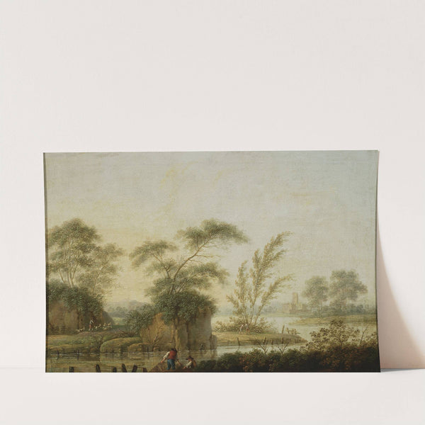 Landscape – Fishermen at the rivulet by Jan Ścisło