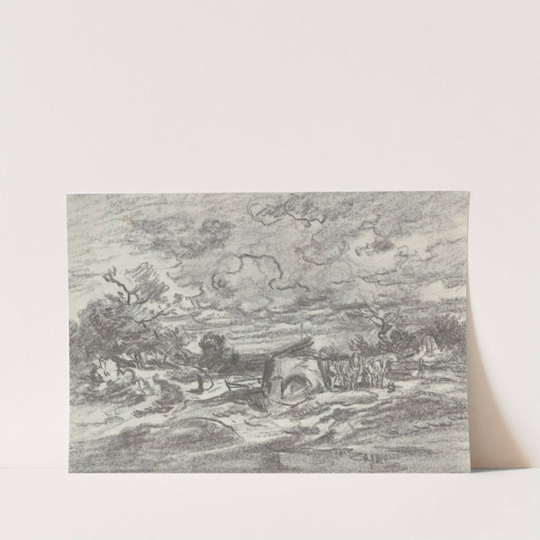 Landscape in stormy weather by Anton Burger