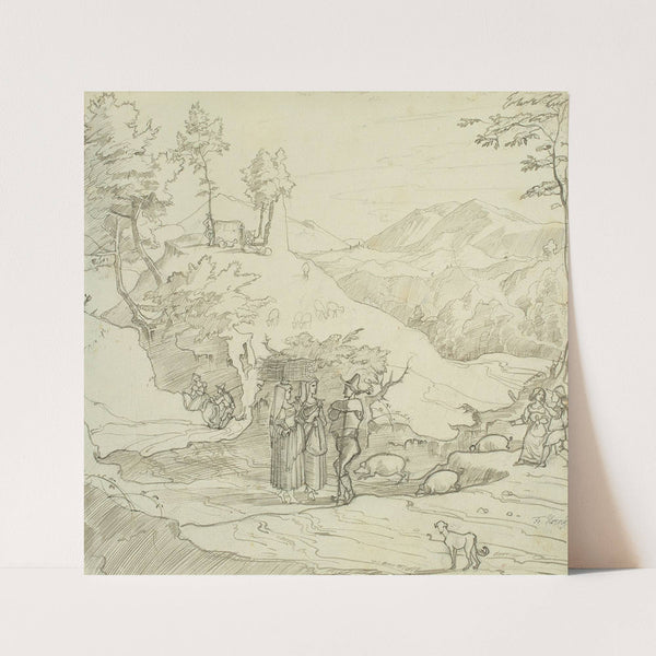 Landscape near Olevano (Circa 1822) by Franz Theobald Horny