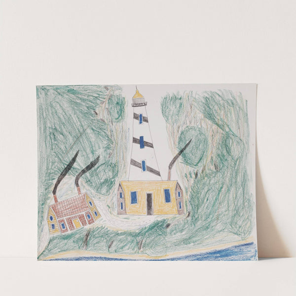 Landscape scene with watchtower by Howling Wolf