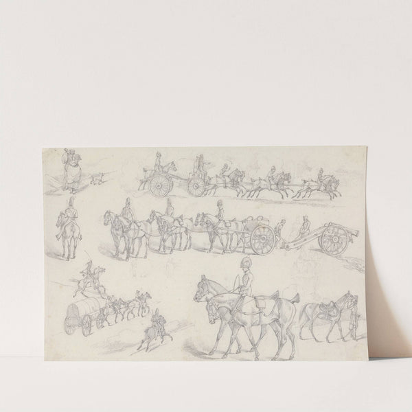 ‘Landscape Scenery’, No. 18: Scenes of Horse Drawn Artillery, etc. (1821) by Henry Thomas Alken