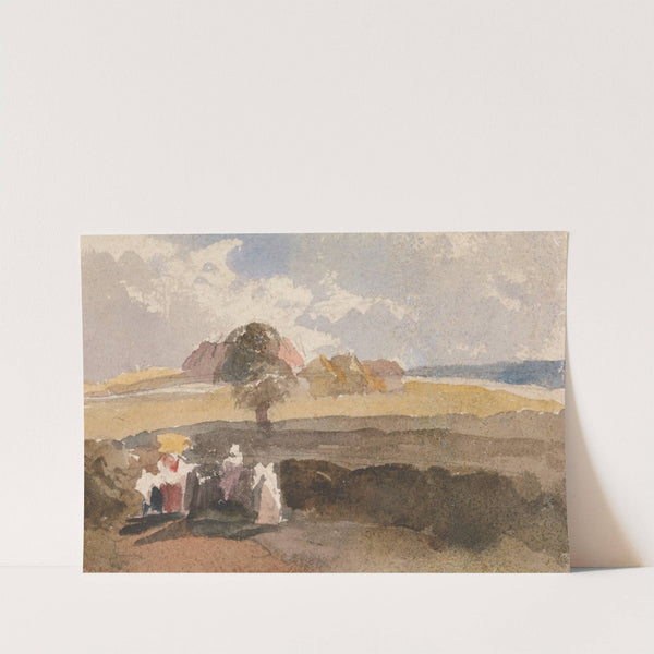 Landscape Sketch with Figures in Foreground by Peter DeWint