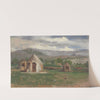 Landscape sketch with primitive huts, Provence by Charles Nègre