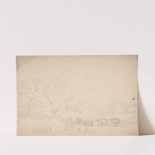 Landscape Study with Sheep, Oxford in the Distance by Rev. William Warren Porter