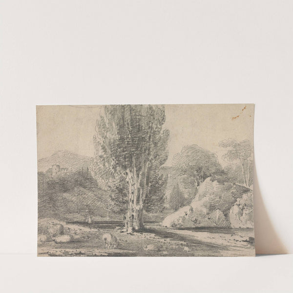 Landscape Study with Tall Tree and Sheep by Rev. William Warren Porter