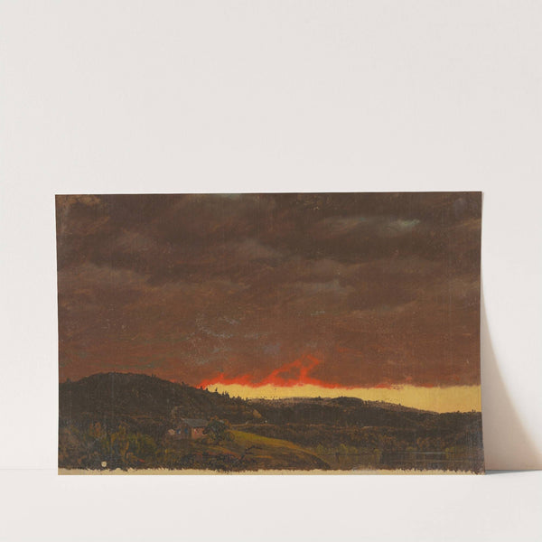Landscape, sunset (ca. 1845) by Frederic Edwin Church