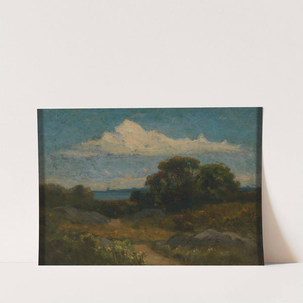 Landscape (trees and rocks by lake) by Edward Mitchell Bannister