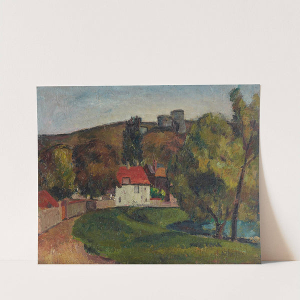 Landscape Village beneath the ruins by Frederick Porter