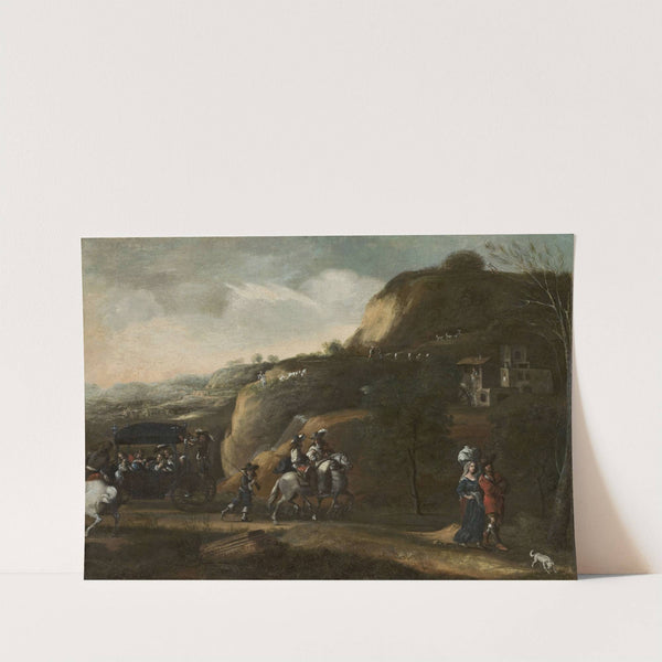 Landscape with a carriage by Frederik de Moucheron