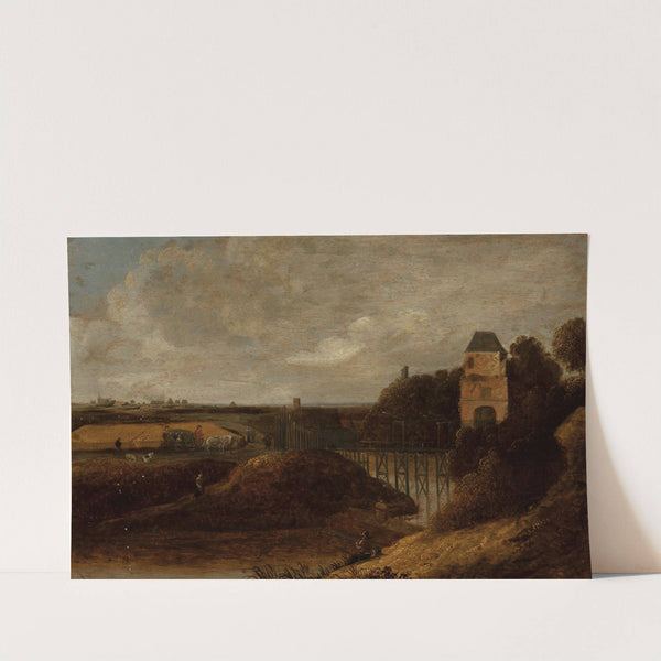 Landscape with a castle by Jacob Knijff