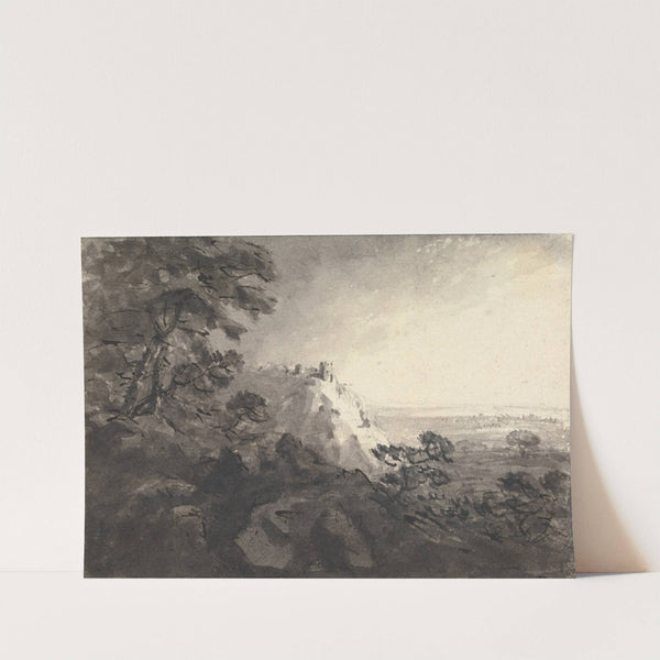 Landscape with a Castle on a Hill in Center Distance by William Gilpin
