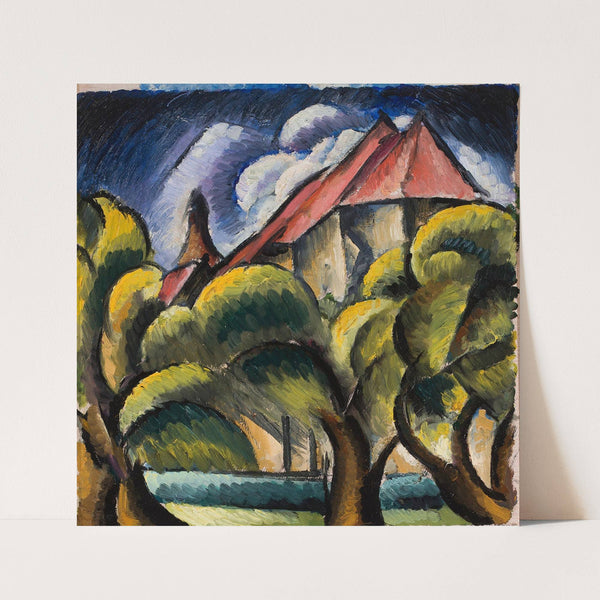 Landscape with a church by Wacław Wąsowicz