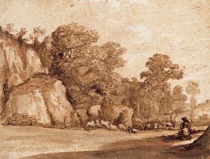 Landscape with a Column and Figures
