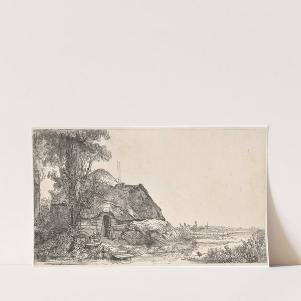 Landscape with a Cottage and a large Tree (1641) by Rembrandt van Rijn
