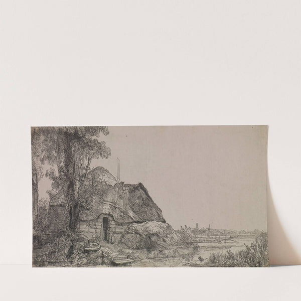 Landscape with a Cottage and a Large Tree (1641) by Rembrandt van Rijn