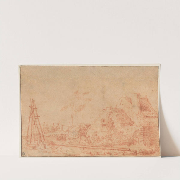 Landscape with a Cottage and Well by Jean-Antoine Watteau