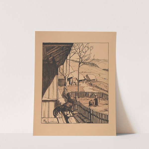 Landscape with a Crowing Cockerel (1897) by Hans Thoma