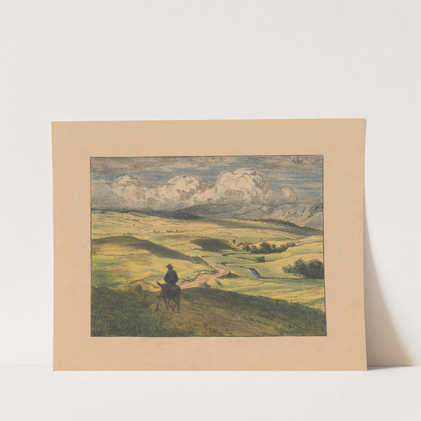 Landscape with a donkey rider (1895) by Hans Thoma