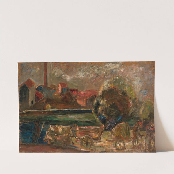 Landscape with a factory chimney by Tadeusz Makowski