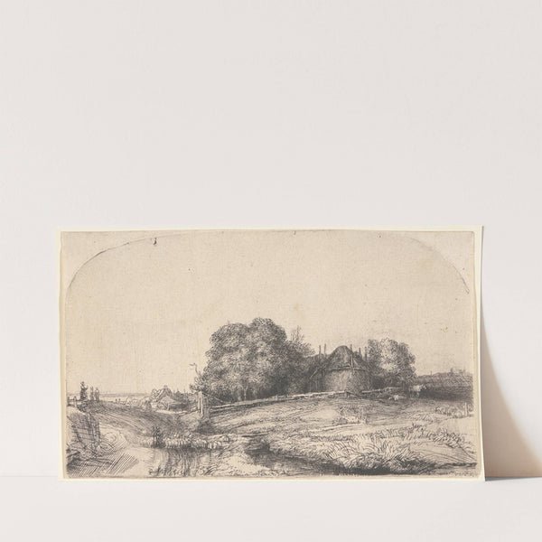 Landscape with a Hay Barn and a Flock of Sheep (1652) by Rembrandt van Rijn