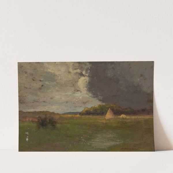 Landscape with a haystack by Jan Stanislawski