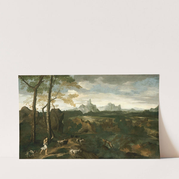 Landscape with a Herdsman and Goats (c. 1635) by Gaspard Dughet