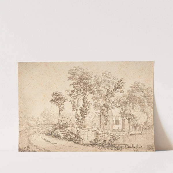 Landscape with a House near a Bridge over a River by Albert Meyeringh