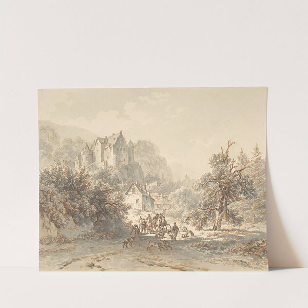 Landscape with a Hunting Party (19th century) by Barend Cornelis Koekkoek