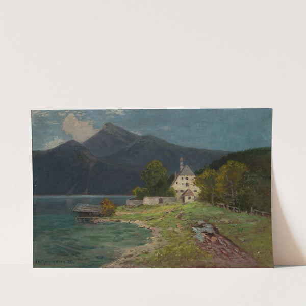 Landscape with a lake in the mountains by Carl Ernst Morgenstern