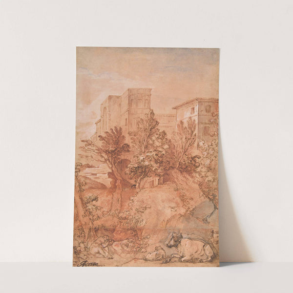 Landscape with a Large Villa on a Hilltop (1759) by Charles-Joseph Natoire