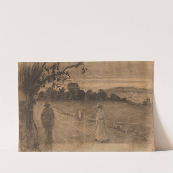 Landscape with a Man and a Woman by Gustav Wentzel