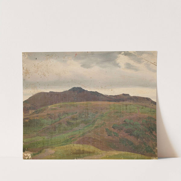 Landscape with a meadow and a range of hills, sketch by Chrystian Breslauer