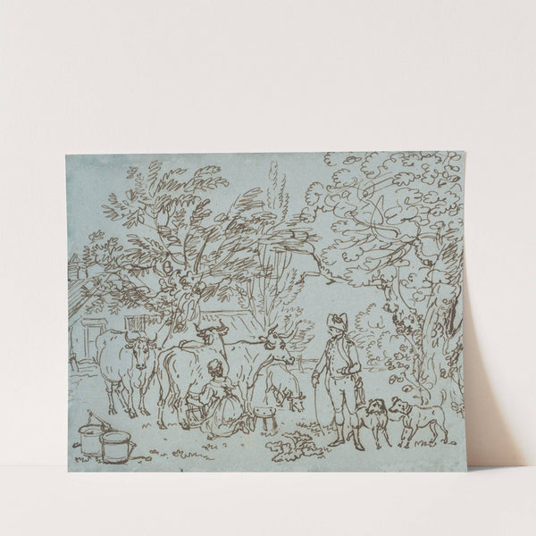 Landscape with a Milk Maid and a Beau by Paul Sandby